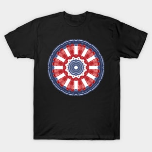 Red, White and Blue 3D Cut Glass Design T-Shirt